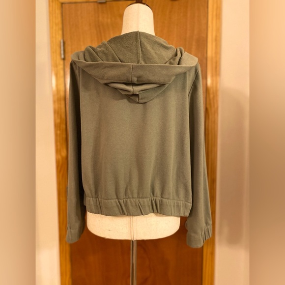 Grey & Gray, Sz Lg, Olive Green, Hooded Cardigan Sweatshirt - Picture 4 of 7